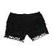 Women's Modal Sexy Lace Tiered Safety Pants Stretchy Slim Underwear Shorts Crochet Leggings Underpants Black