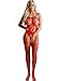 Lace See Through Hosiery Fishnet Bodystocking with Open Crotch for Sex (red145)