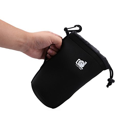 LightDow Large Lens Pouch 5mm Thick Neoprene Bag For Canon 20-105mm Nikon 24-70mm lenses Etc (Size=L) - Thumbnail 3