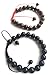 VosVos Black Onyx and Tiger's Eye Bracelets 8 mm Natural Stones Unisex for Couples Lovers Pack of 2 in Organza Pouch