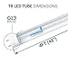 Hyperikon T8 4 Foot LED Bulbs, 40 Watt (18W), T10 T12 Light Tube, 3000K, Single End Ballast Bypass, Clear, 4 Pack