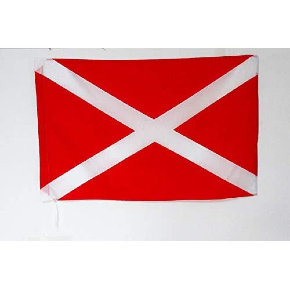 AZ FLAG - Racing Red with yellow cross Flag - 2x3 Ft - race Banner with Sleeve - 100% Polyester - Fade Resistant - Vivid Colors - 2' x 3' Feet - 90x60 Cm