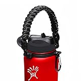 Hydro Flask Water Bottle Handle With Safety Ring and Carabiner #1 Paracord Handle Attaches to Any Flask, Never Drop or Lose Your Bottles, Fits 12, 16, 18, 20, 32 oz Wide Mouth Bottles, 26 Colors