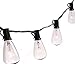 10Ft Outdoor Patio String Lights with 10 Clear ST38 Bulbs, UL Listed C7 Light String for Garden Backyard Deckyard Party Pergola Bistro Porch, Pool Umbrella ect - Black Wire