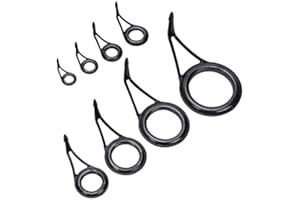 8pcs Fishing Rod Tip Repair Kit Rod Top Tips Replacement Fishing Rod Tips Stainless Steel Ceramic Ring Guide Tips