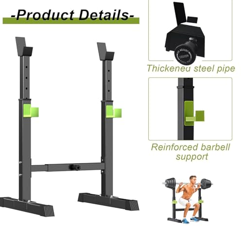 Adjustable Power Squat Rack, Bench Press Rack, Barbell Rack Stand for Home Gym Strength Training Fitness Workout, 230kg Max Load