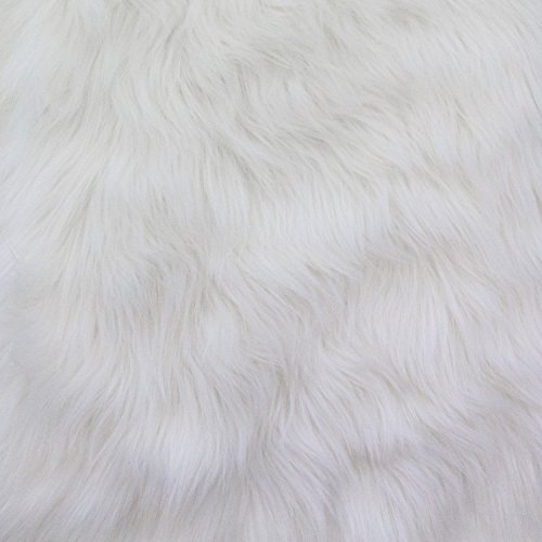 Faux Fur Luxury Shag White 60 Inch Wide Fabric By the Yard (F.E.)