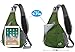 WATERFLY Sling Chest Backpacks Bags Crossbody Shoulder Triangle Packs Daypacks for Cycling Walking Dog Hiking Boys Girls Men Women, Olive