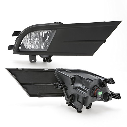 LEDIN for 2015 2016 Volkswagen Jetta Clear Lens Fog Lights Set with Wire Harness + Bezel + Switch + Bulbs