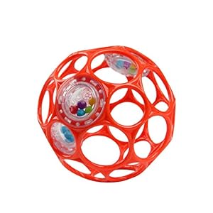 Bright Starts Oball Rattle Easy-Grasp Toy, Ages Newborn Plus, Red, 4″, 1 Count (Pack of 1)