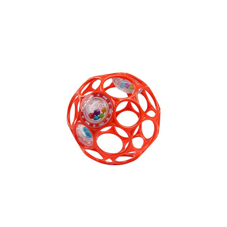 Bright Starts Oball Rattle Easy-Grasp Toy, Ages Newborn Plus, Red, 4″, 1 Count (Pack of 1)