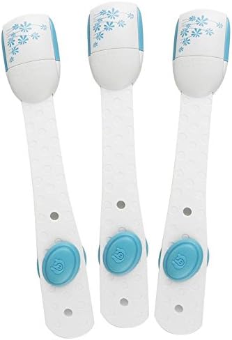 Blue Safety Lock Adjustable Baby/Kid Multi-function Cabinet Door/Drawer Adhesive Lock, 9-Inch, 3-Pieces (754.1)