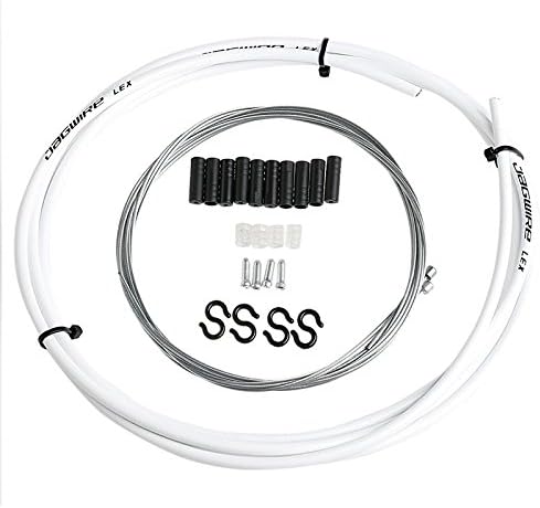 Zadaro Universal Bike Brake Cable Road Brake Wire Gear Shifter Cable Housing Kit Set (White)