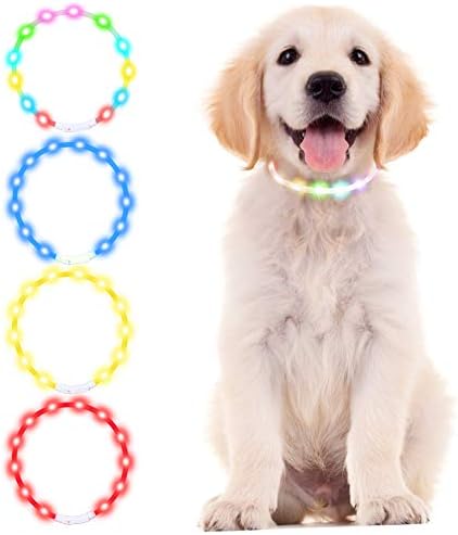 WAC 犬用光る首輪 首輪 犬 猫 くび飾り 夜間安全対策 USB充電 サイズ 