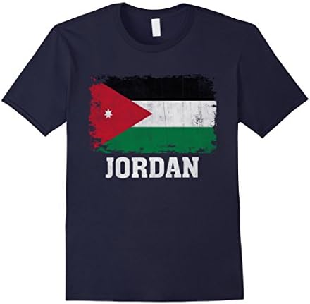 Men's Jordan Flag Shirt Vintage Distressed Aged Look T-Shirt Small Navy