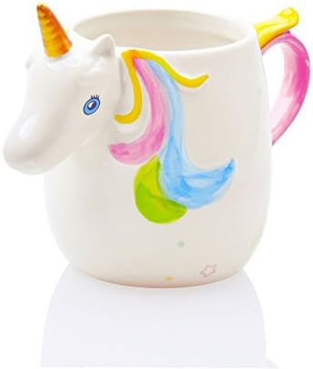 3D Unicorn Mug, Rainbow Horse Coffee Mugs, Beautiful Hand Painted Ceramic, Gift for Girl &amp; Women