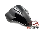 9sparts® Black Smoke Double Bubble Transparent Windscreen Windshiled for 1999 2000 2001 2002 2003 2004 2005 2006 2007 Suzuki Hayabusa GSX1300R
