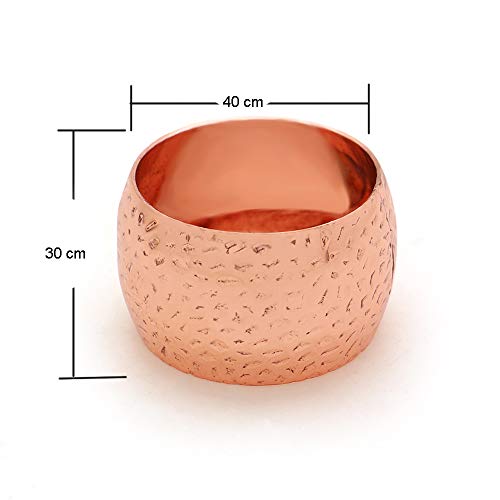 LuReen Napkin Rings Set of 6 for Home Kitchen Dining Room Table (Rose Gold Hammered)