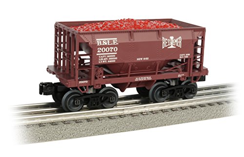 Bachmann 70-Ton Ore Car-Bessemer & Lake Erie Railroad O Scale, Prototypical Dark Red