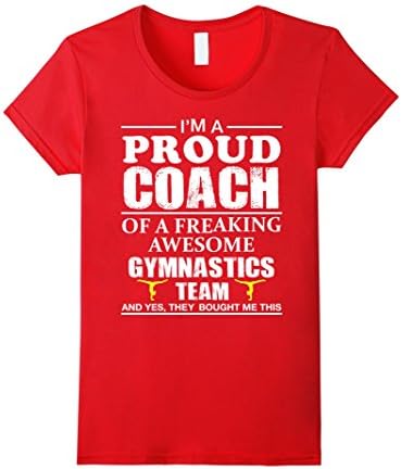 Women's Proud Gymnastics Coach Shirt - Gift for Gymnastics Coach Large Red