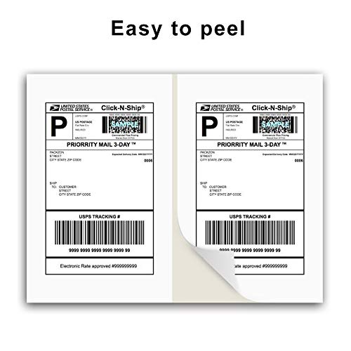 RyhamPaper Direct Thermal Labels,Half Sheet Self Adhesive Shipping Labels for Laser & Inkjet Printers 1000 Labels White
