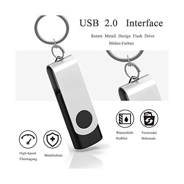 HOFOUND 10er Pack 4GB USB Stick , USB 2.0 Data Stick mit USB Stick Tasche Rotating Foldable Speicherstick USB 4GB Memory… – Bild 3