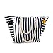 Moskus Gear Beach Bag With Inner Zipper Pocket from Tote Bag with Top Zipper and Rope Handles (Large, White and Navy Blue)