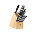 Henckels Forged Premio 13-Pc Knife Set with Block, Chef Knife, Paring Knife, Utility Knife, Steak Knife, Light Brown, Stainless Steel