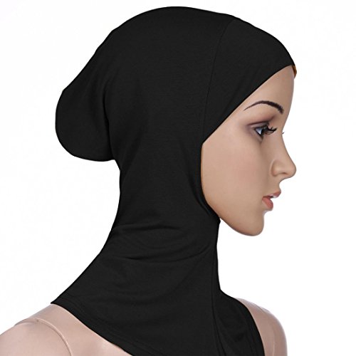 ZOMUSAR Clearance! Muslim Under Full Cover Scarf Cap Hijab Islamic Neck Cover Head Wear Cap (Black)