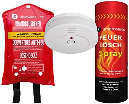 Juego de protección contra incendios (TÜV Detector de humo, manta contraincendios, borrador Spray) Protección contra incendio Juego de protección contra incendios del paquete: Amazon.es: Bricolaje y herramientas