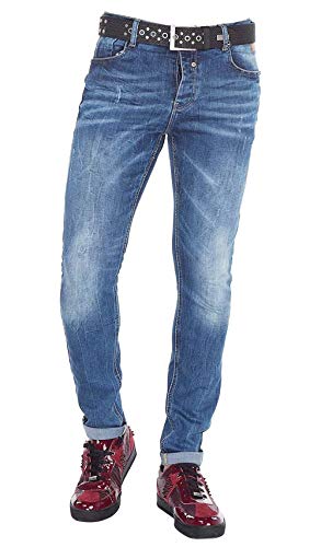 Cipo & Baxx Washed Effect Jeans Winter Collection Men Blue