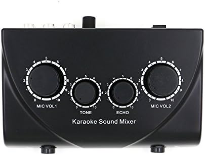 MAXTOMARS Digital Audio Karaoke Sound Mixer with Cable for TV PC smart phone and Amplifier (Black)