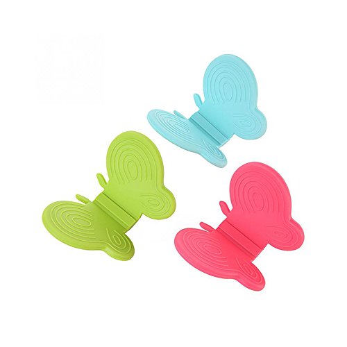 Butterfly Shaped Silicone Pot Holders, [2 Pieces] Silicone Anti-scald Kitchen Pot Holders - Perfect for Hot Plates or Pots! [Random Colors]