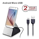 Avantree Micro USB Dock/Docking Station for Samsung Galaxy LG Google Phones with Charging Sync Cable [NOT Type C], Charger Stand Cradle for Android Phones [2 Year Warranty]