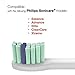 Brushmo e-Series Total Clean Replacement Toothbrush Heads, Compatible with Philips Sonicare Screw-on Electric Toothbrush Handles, 6 Compact Heads, Medium Firm Dupont Bristles, BM716, White