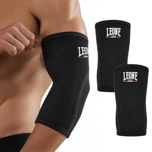 LEONE 1947 LIFTER Gomitiere Compression – Supporto Gomito Unisex Adulto – nero/S - Fasce Elastiche per Allenamento e Sollevamento Pesi – Cod. AC802