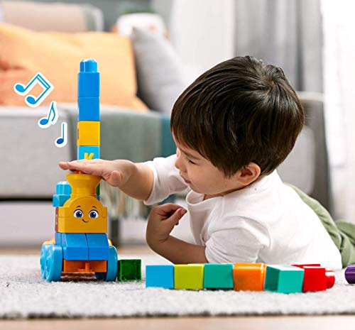 Mega Bloks ABC Musical Train Building Set, 50 pieces (Renewed)