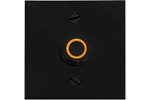 Newhouse Hardware Square Lighted Wired Metal Doorbell Button in Black BT6SL, for Doorbell Chime, Buzzer, or Ringer, Door Bell Button Only, Buzzer Button with LED Button Light