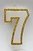 Wasiwax Number (7) Birthday Candle - Gold Glitter - Browse Our Store and Choose Other Numbers