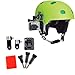 Action Mount Helmet with 3-Way Pivots for Popular Sports Camera, or other Action Mount products. Flat & Curved.