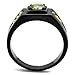 Marimor Jewelry Men's 1 Carat Olivine Green Cubic Zirconia Stainless Steel Black Ion Plated Ring