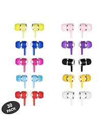 JustJamz   Auriculares de diadema para niños y adultos, varios colores, 30 unidades