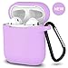 AirPods Case,SATLITOG Protective Silicone Cover Compatible with Apple AirPods 2 and 1(Not for Wireless Charging Case)(Light Purple) primary