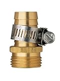 2 Pack - Orbit Brass Male Thread 5/8 Inch Garden Hose Repair Mender with Clamps