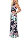 Lovezesent Women's Floral Print Round Neck Sleeveless Long Maxi Casual Dresses Medium Blue