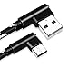 CIKOO 3 Pack 1FT USB C Cable, Right Angle 3.1A Fast Charging, Braided, Compatible with Samsung Galaxy, iPad, Google Pixel, PS5 Controller
