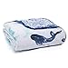 aden + anais Dream Blanket | Boutique Muslin Baby Blankets for Girls & Boys | Ideal Lightweight Newborn Nursery & Crib Blanket | Unisex Toddler & Infant Bedding, Shower Gift, Seafaring, Whale