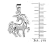 Animal Kingdom .925 Sterling Silver Satin Finish Unicorn Charm Pendant