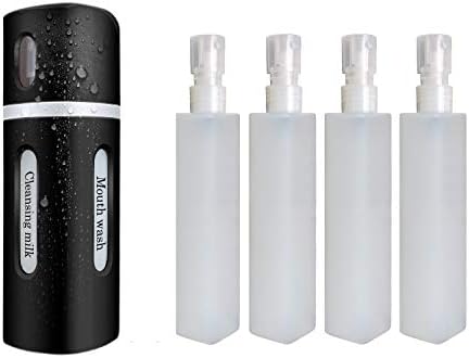 Trafield Travel Bottle, 4 in 1 Trip Bottle, Makeup Remover Bottle, Toning Lotion Bottle (Black)