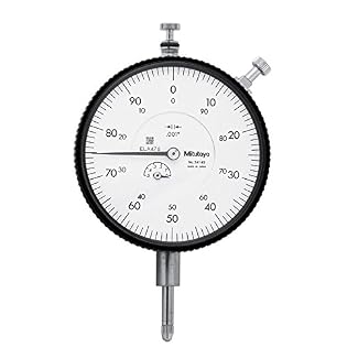 Mitutoyo 3414S Dial Indicator, #4-48 UNF Thread, 0.375″ Stem Dia., Lug Back, White Dial, 0-100 Reading, 3.071″ Dial Dia., 0-0.5″ Range, 0.001″ Graduation, +/-0.001″ Accuracy